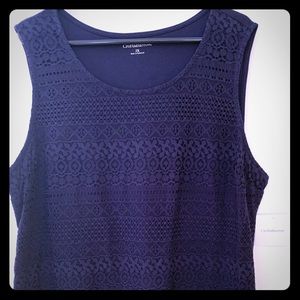 Croft &Barrow NWT Navy Sleeveless Shirt 2X
